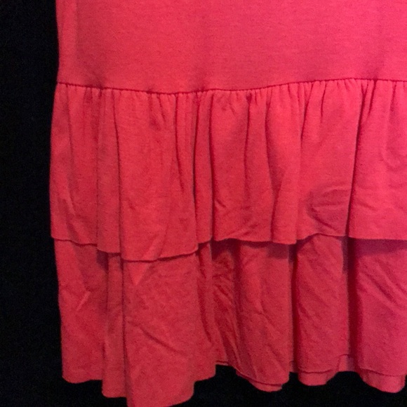 HERSHE RED DOUBLE RUFFLE HEM SKIRT - Picture 3 of 6